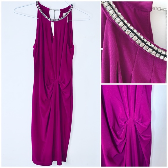 ❗️SALE❗️Gorgeous Magenta Cache Cocktail Dress - Picture 1 of 5
